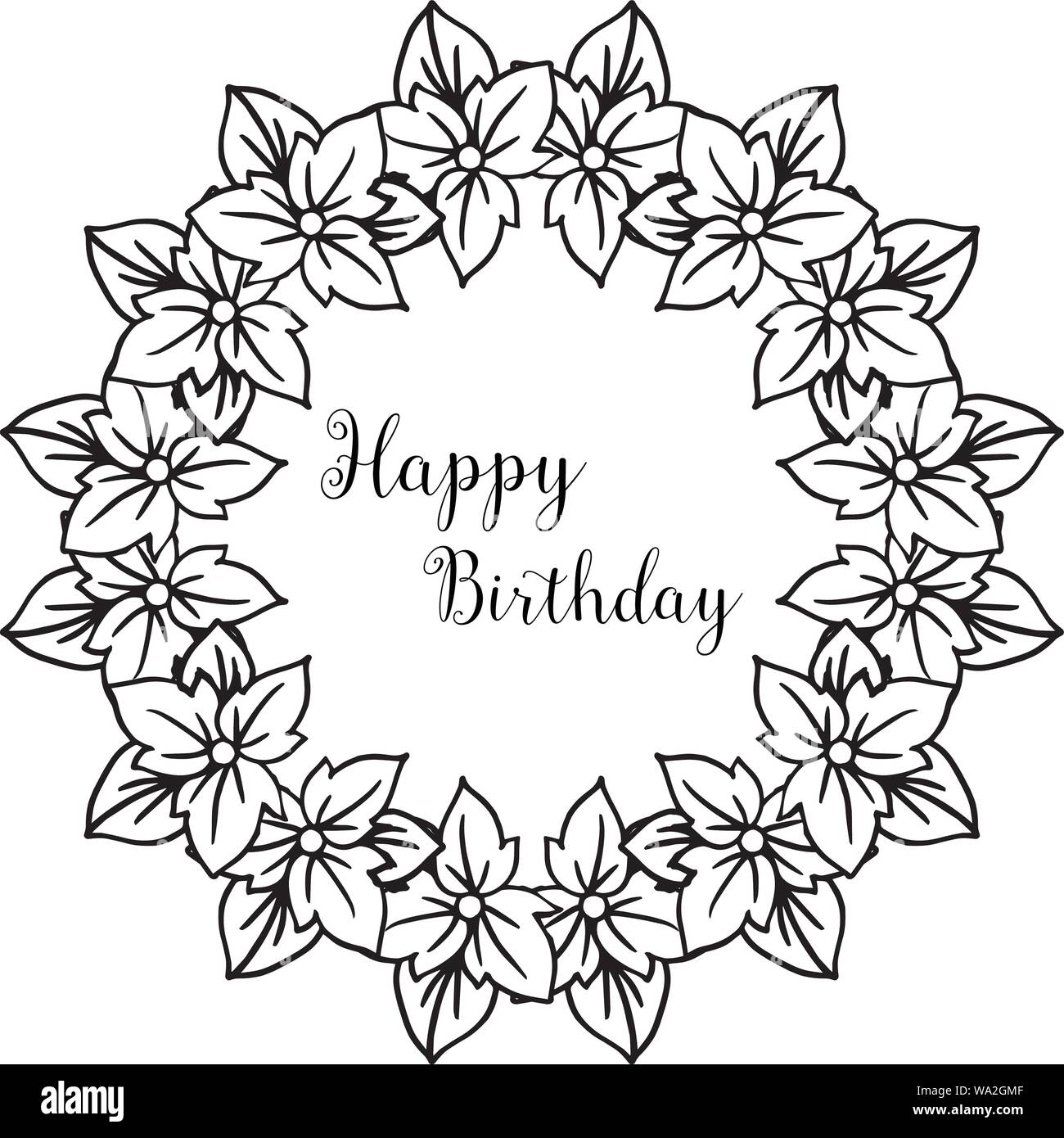 Hand drawing greeting lettering happy birthday design  wall stickers  message creative symbol  myloviewcom