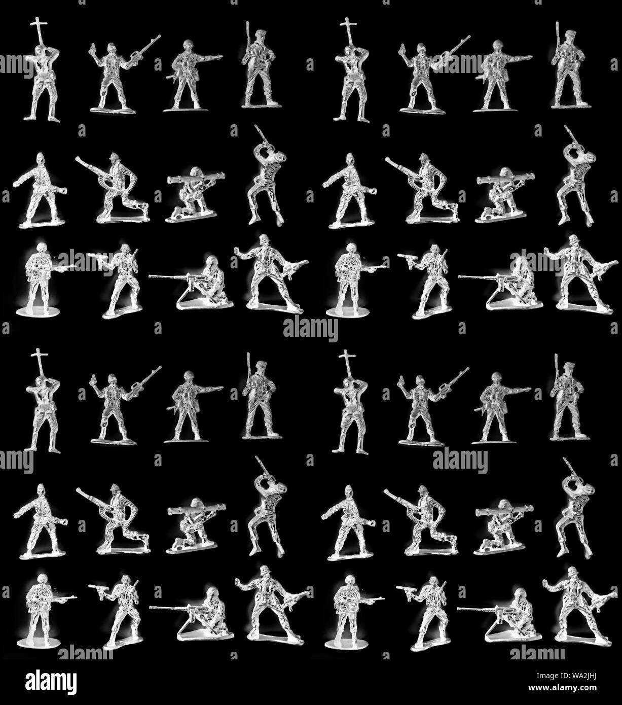 lots of toy soldier background image  monochrome Stock Photo