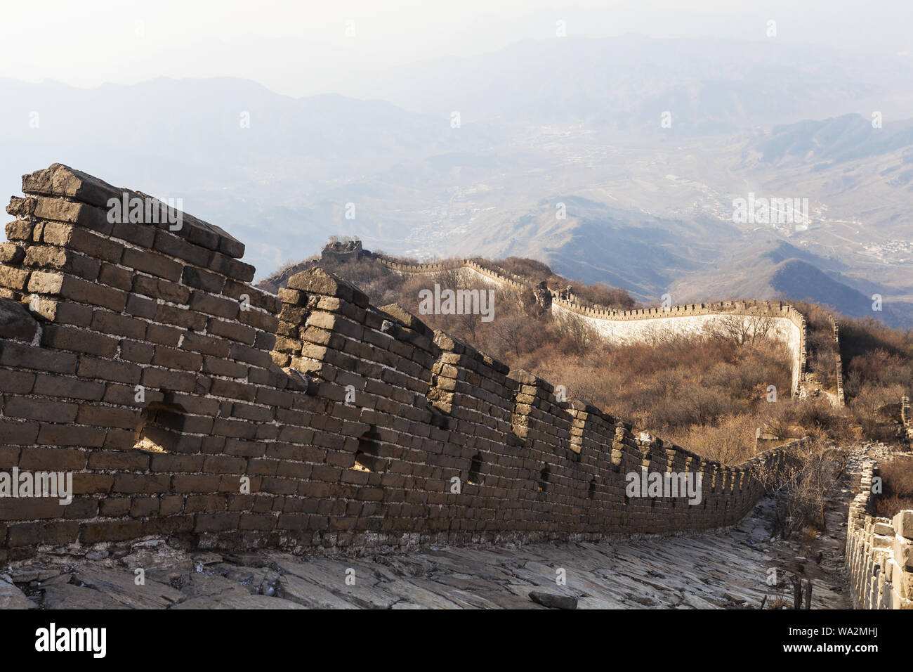 Beijing landscape arrow buttons the Great Wall Stock Photo - Alamy