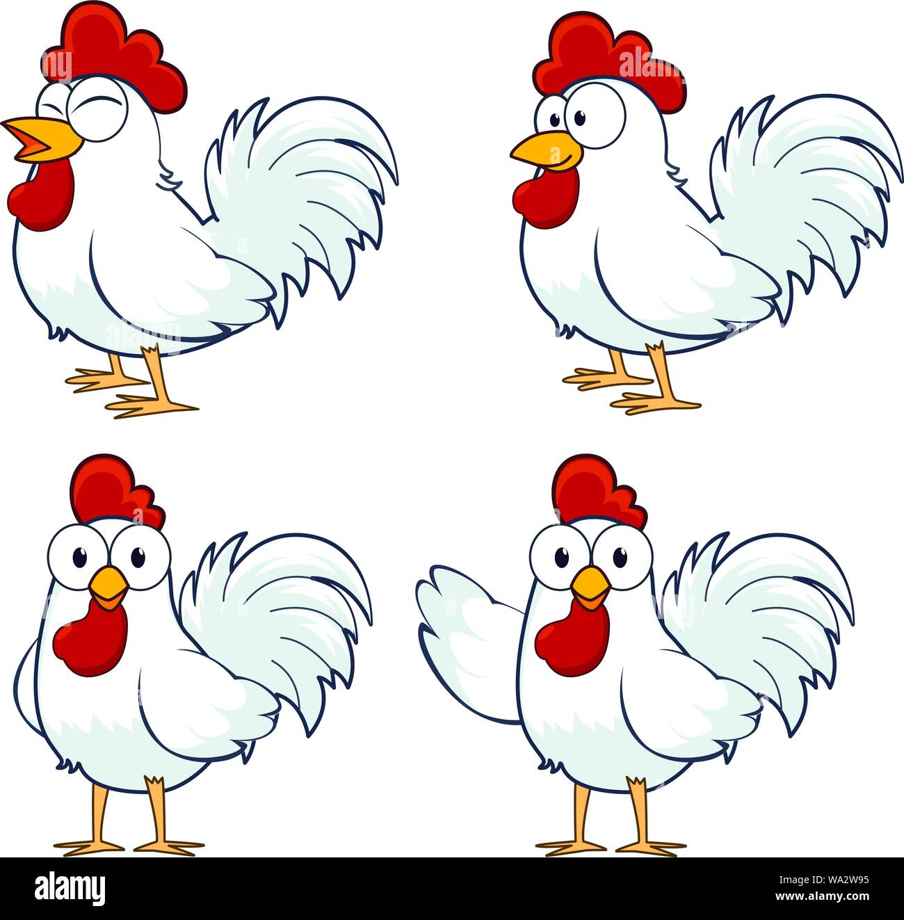 Chicken cartoon character vector Stock Vector Image & Art - Alamy