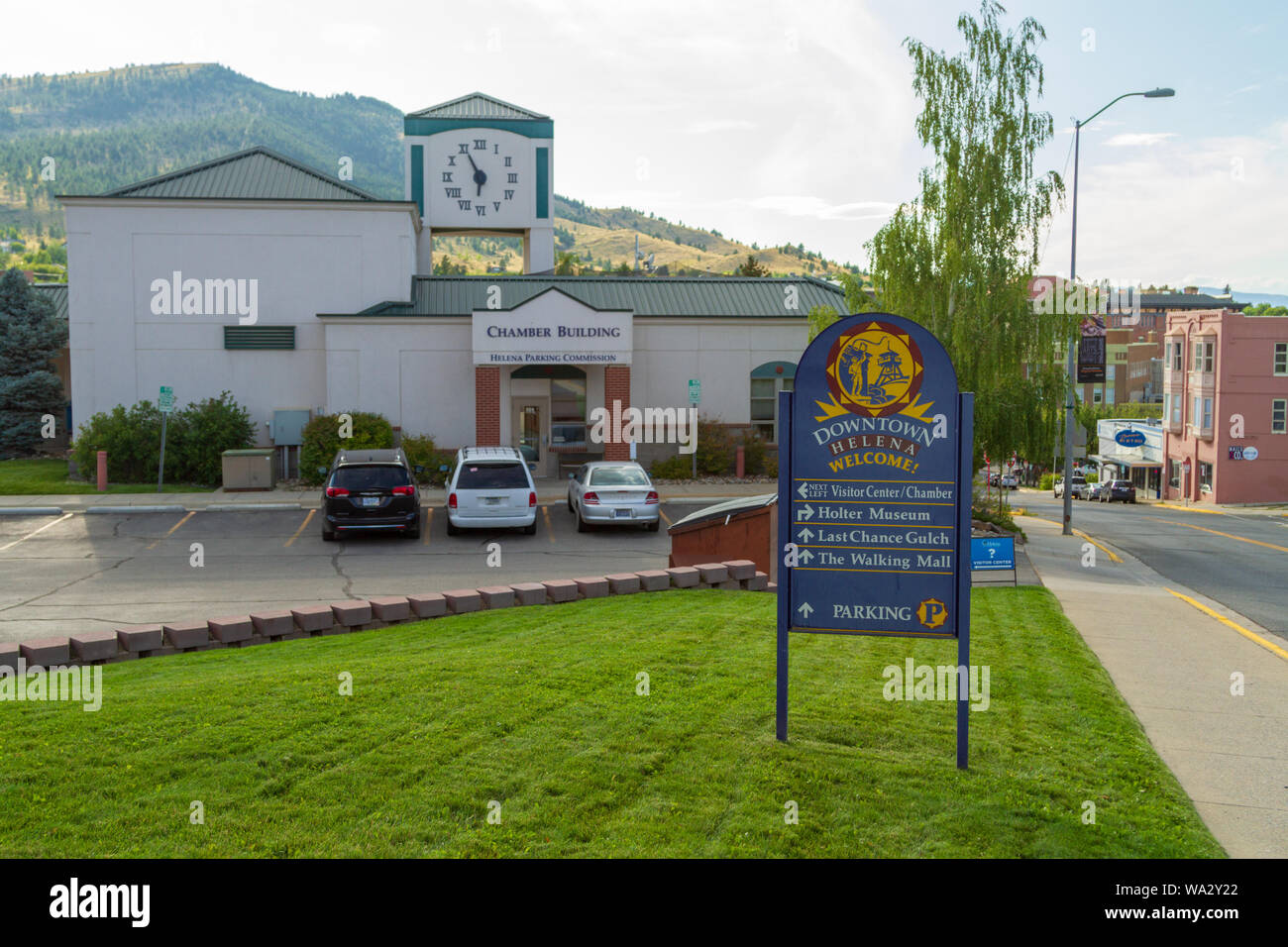 Downtown Helena sign outside of the Chamber Building, Last Chance Gulch