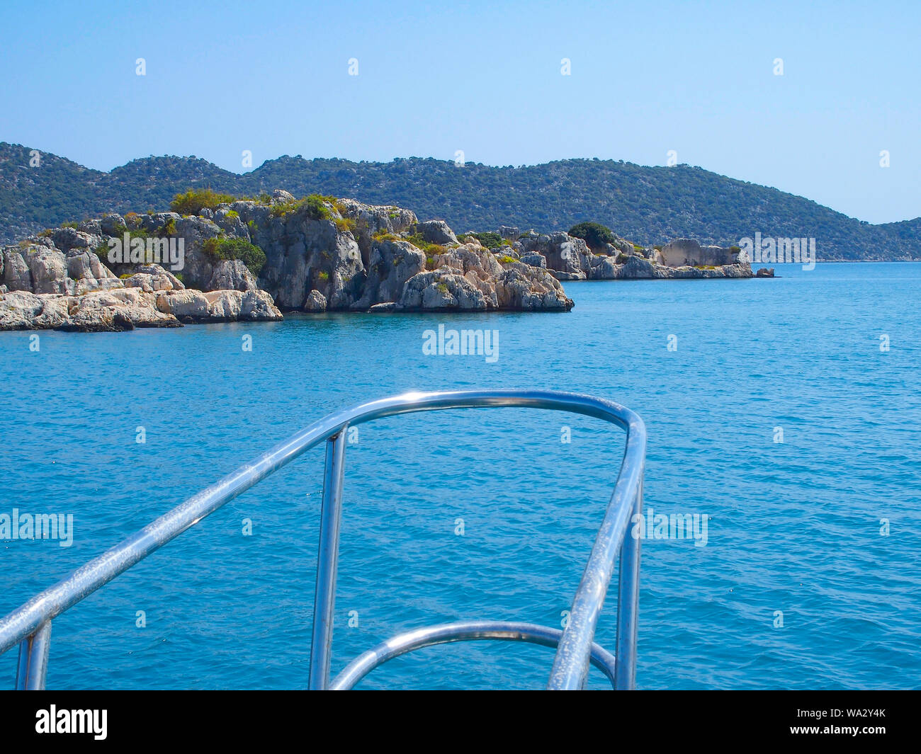 sunken city boat trip in Kekova and Demre on the south coast of Turkey Stock Photo