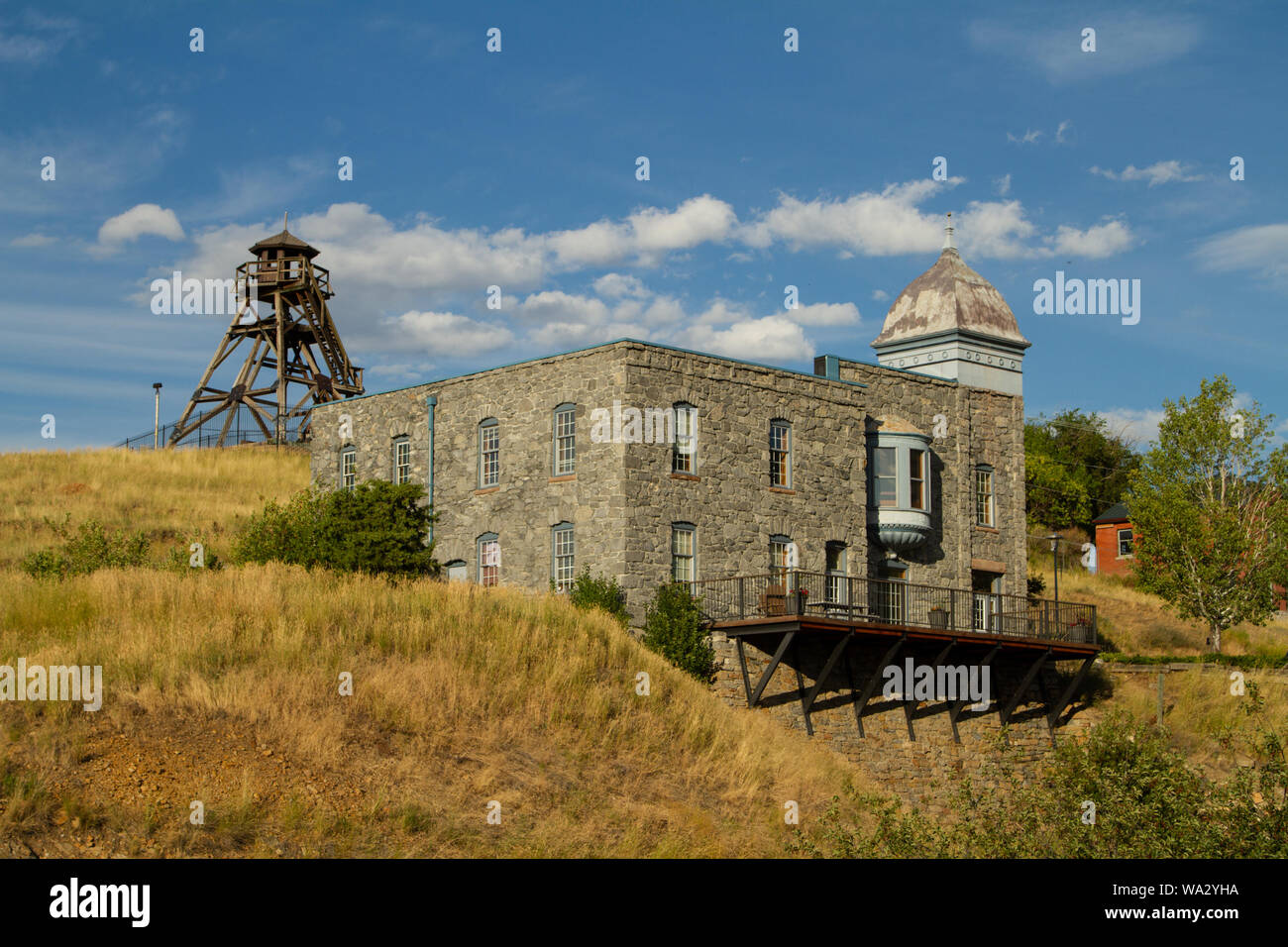 Two icons of the Helena architectural landscape, the Bluestone building