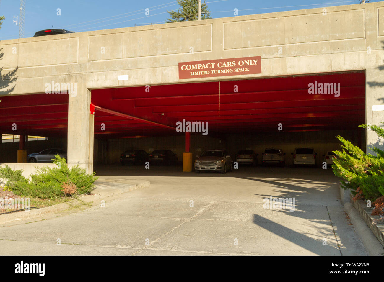 Compact car only parking garage in Helena, Montana, USA Stock Photo Alamy