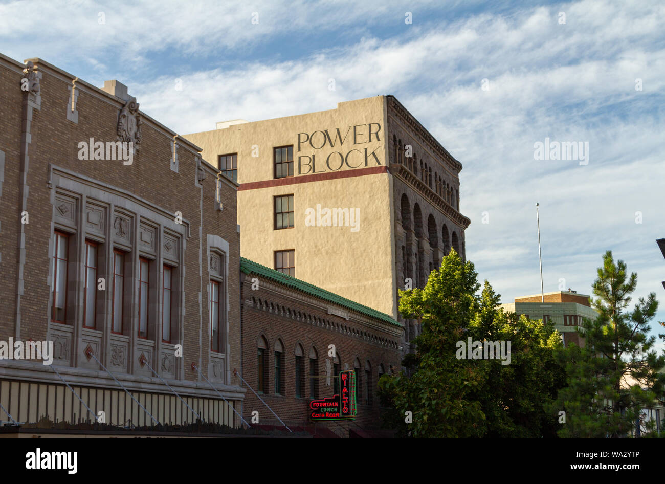 Power Block on the Walking Mall in Last Chance Gulch, Helena, Montana