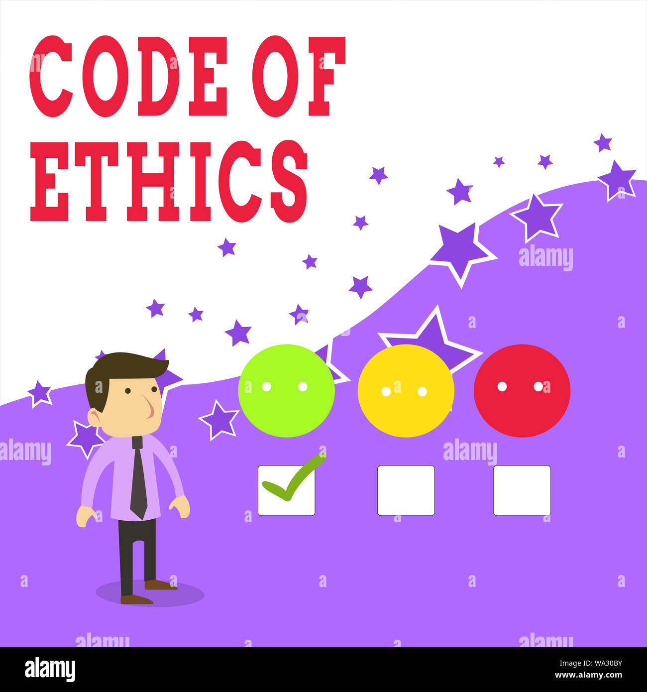 Text sign showing Code Of Ethics. Business photo text basic guide for