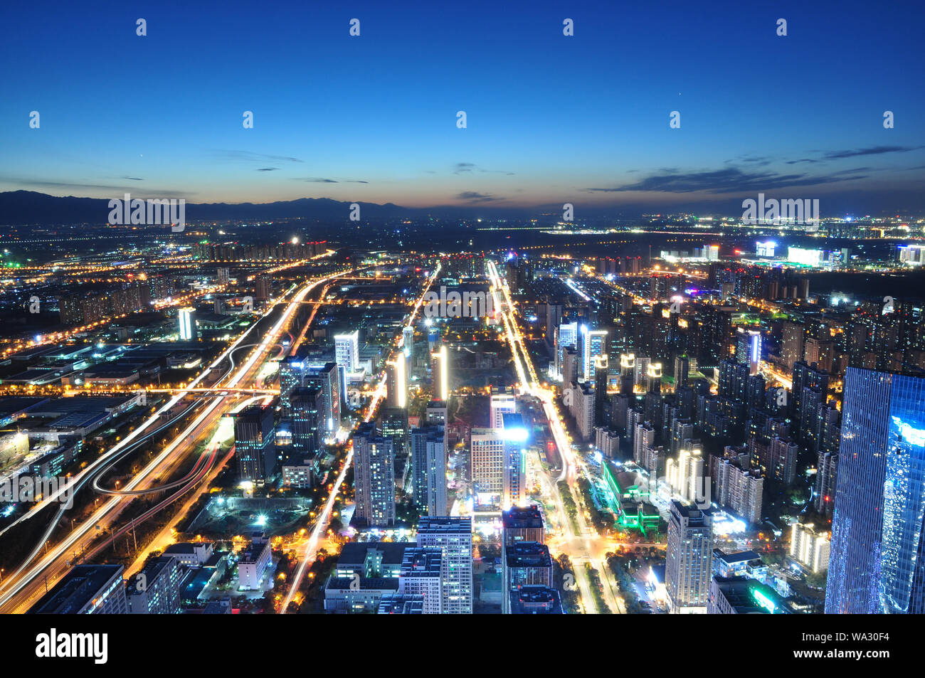 Xi 'an city at night Stock Photo - Alamy