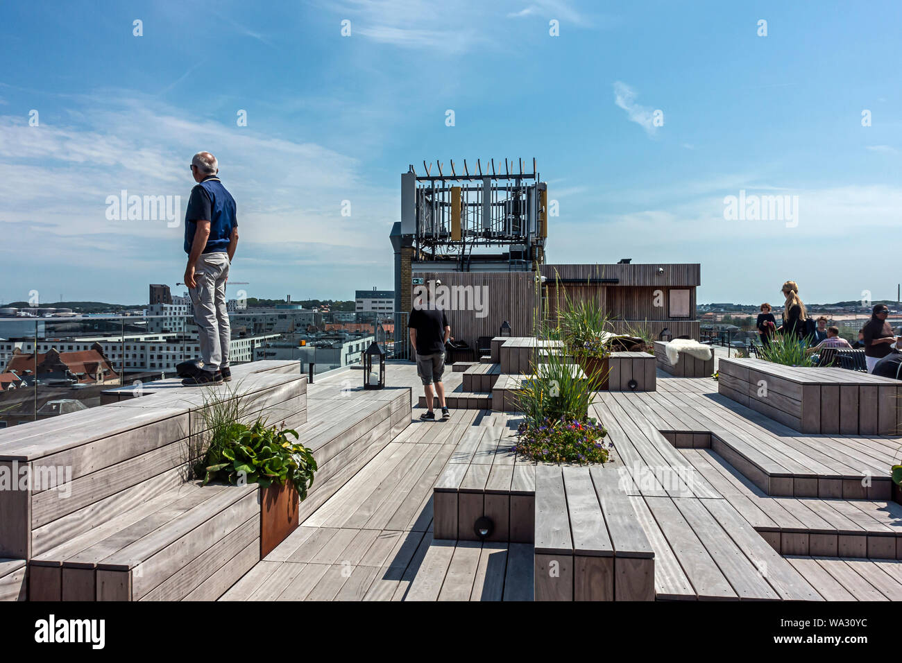 View of newly constructed Salling Roof Top above Salling department store in Aalborg Denmark Europe Stock Photo