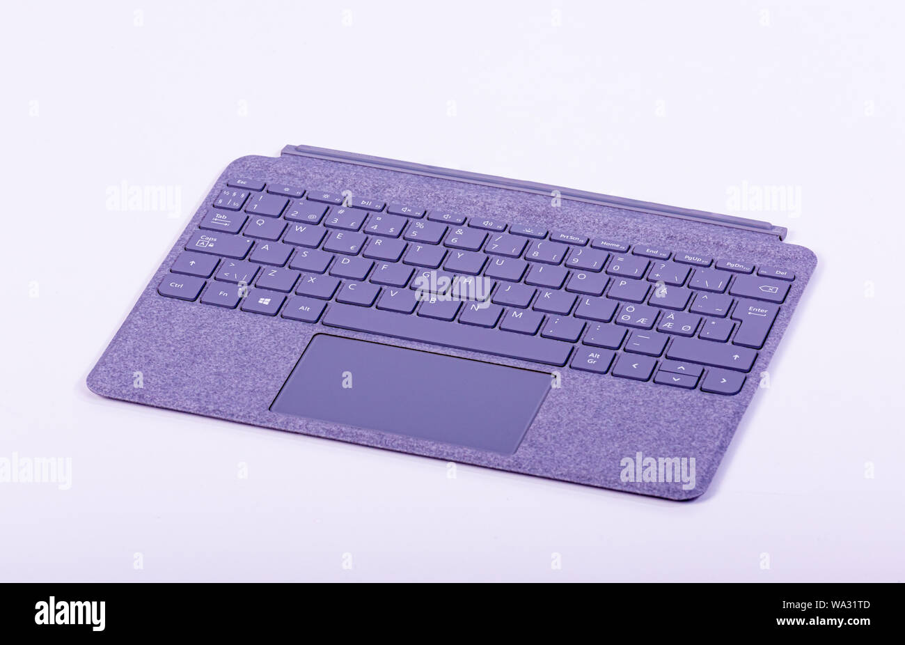 Purple detachable keyboard for tablets Stock Photo Alamy