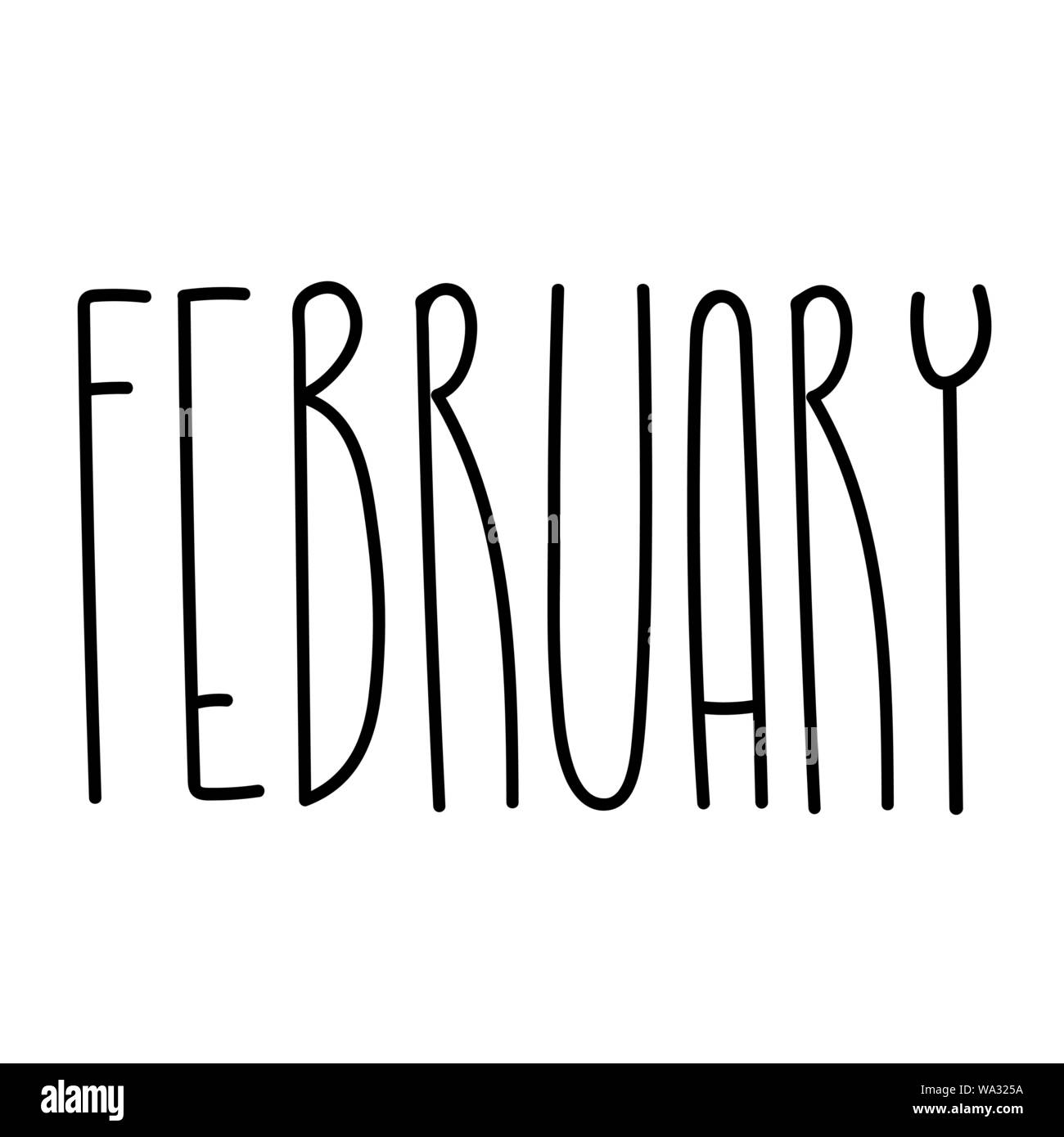 Month text for print, web, decoration. Hand drawn unique lettering sign ...