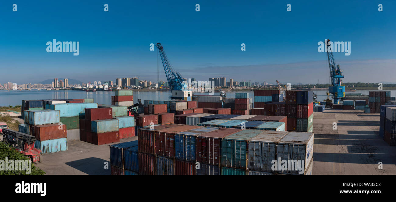 Qingyuan city beijiang container terminal Stock Photo