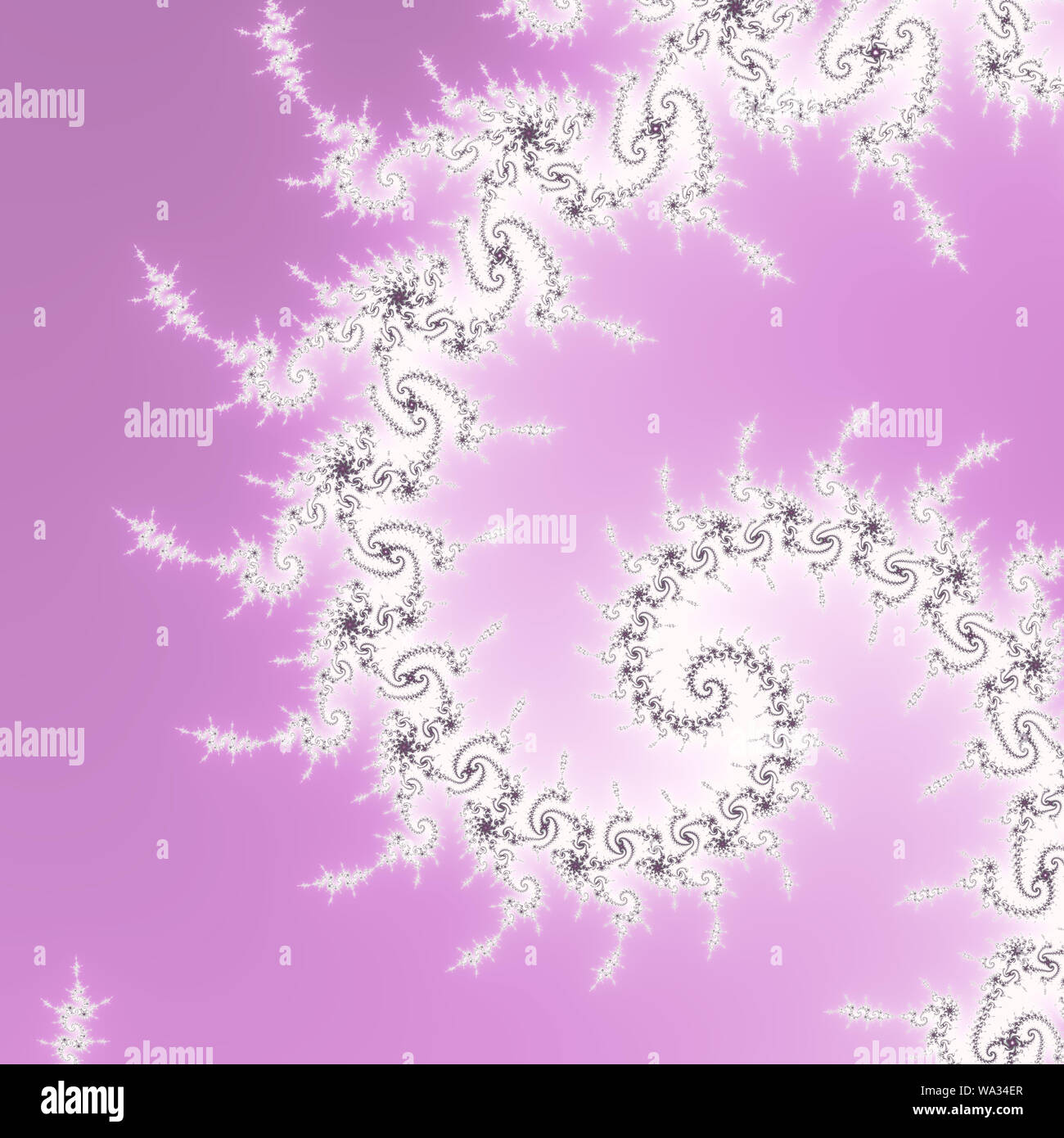 White, grey and pink mandelbrot fractal. Stock Photo