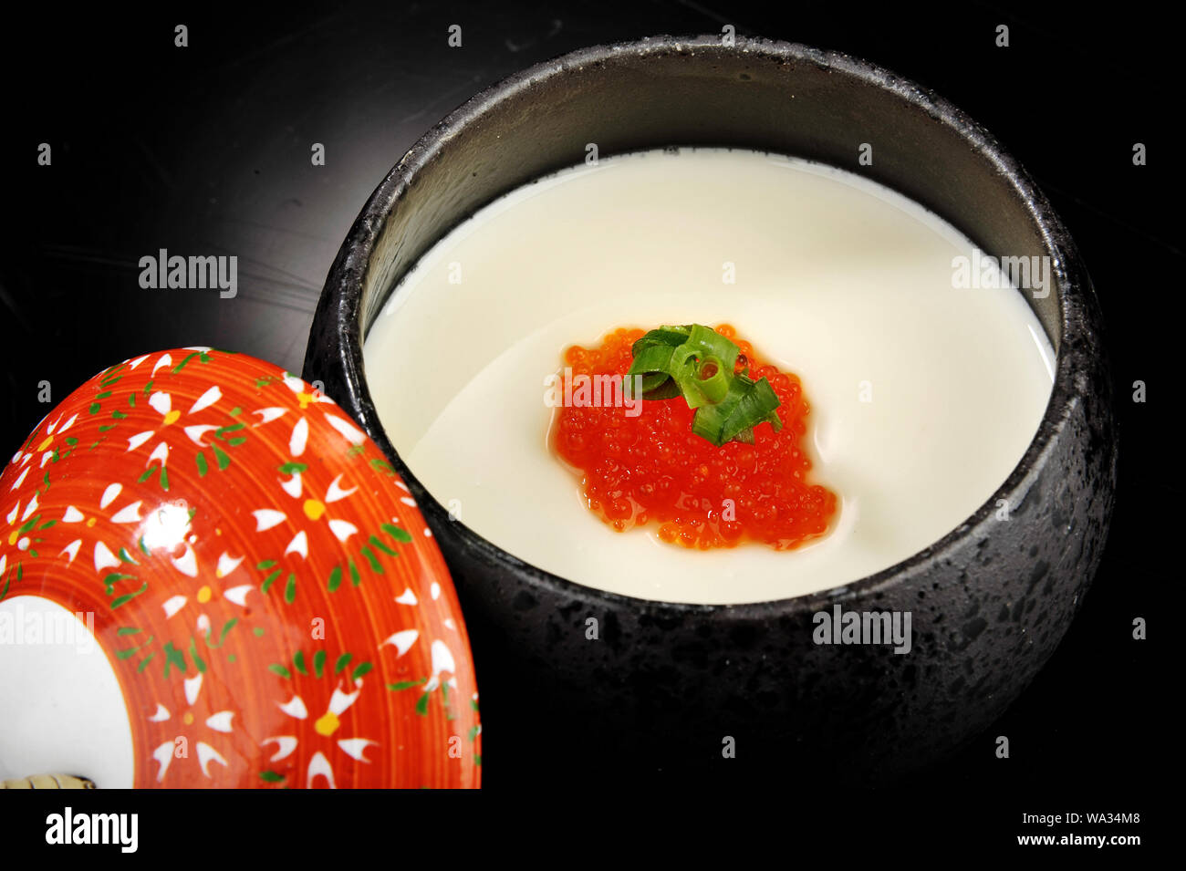Japanese cuisine, roe milk custard Stock Photo - Alamy