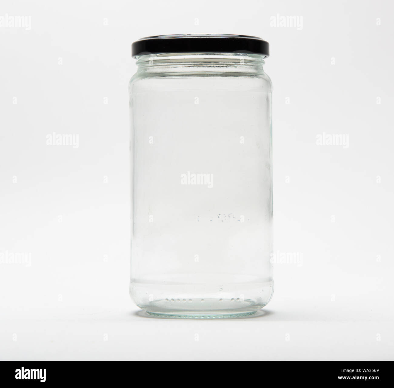 Open empty glass jar isolated on white with clipping path Stock Photo -  Alamy