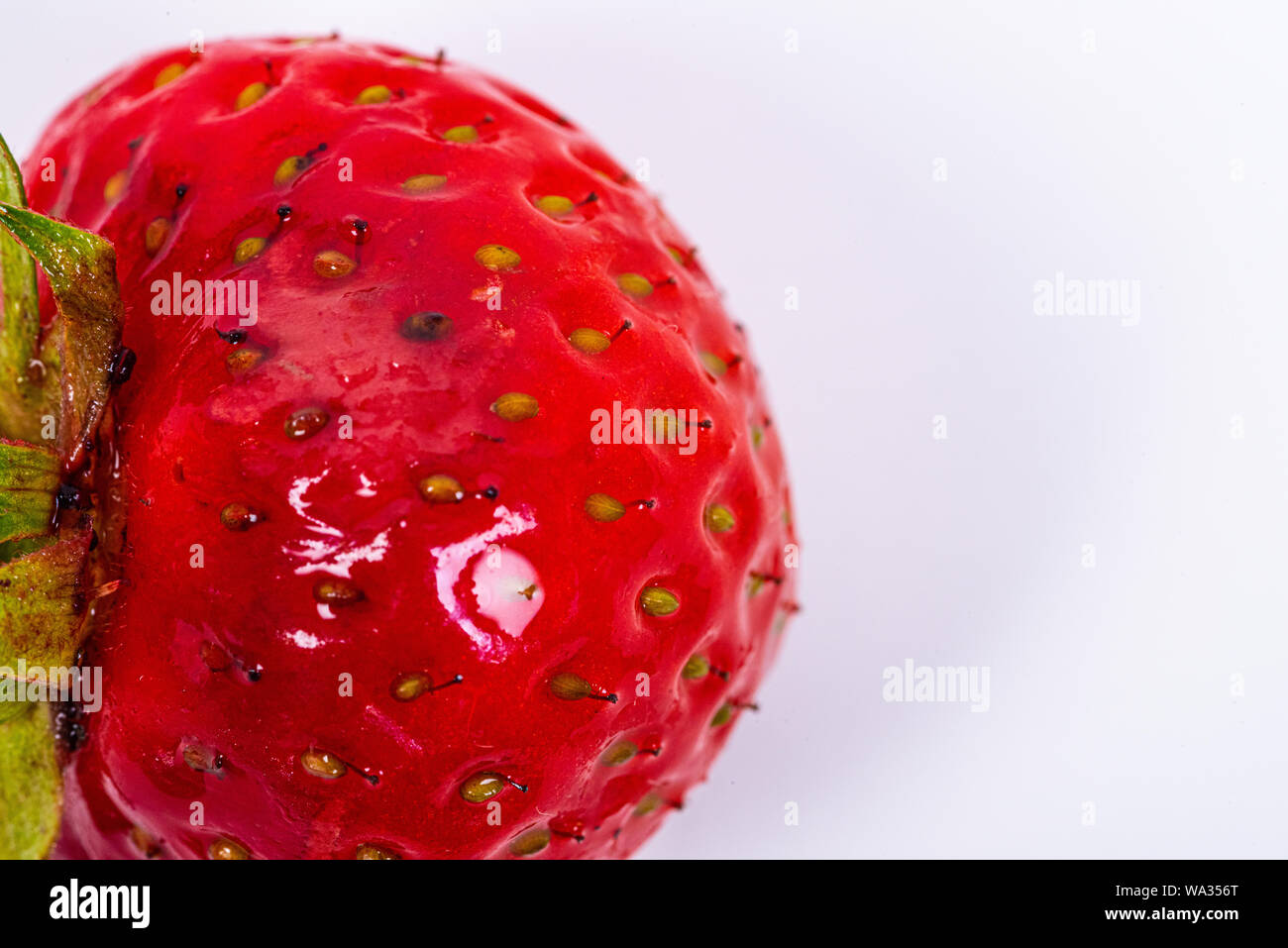 Macro image of a strawberry on white background Stock Photo - Alamy