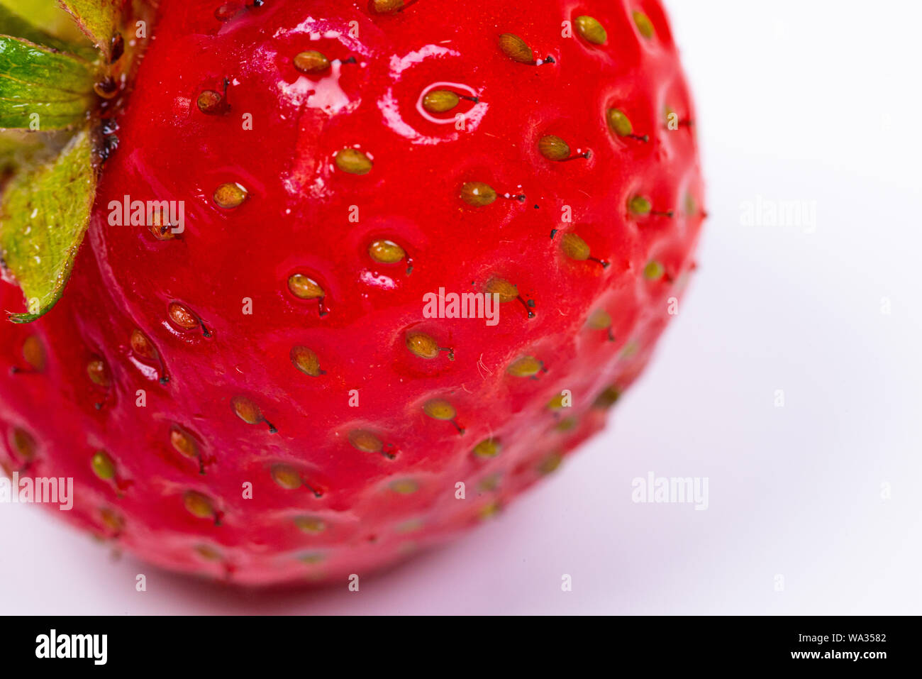 Macro image of a strawberry on white background Stock Photo - Alamy
