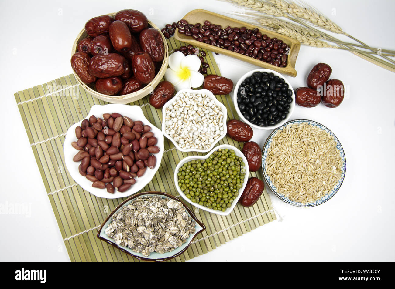 Rice porridge ingredients Stock Photo