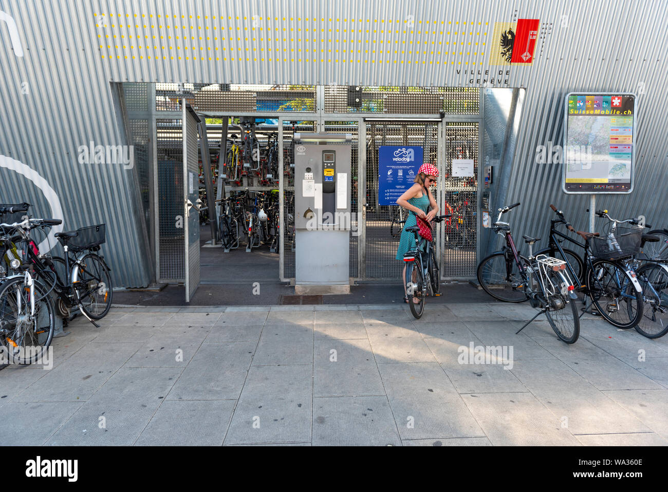 Geneva, Switzerland July, 08, 2019 The Ve lostation bike park