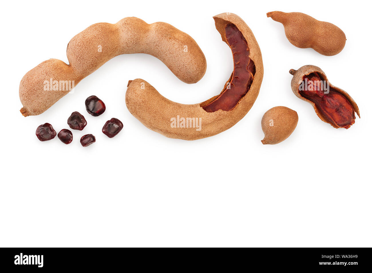 Tamarind Fruit With Seed Isolated On White Background With Copy Space For Your Text Top View Flat Lay Stock Photo Alamy