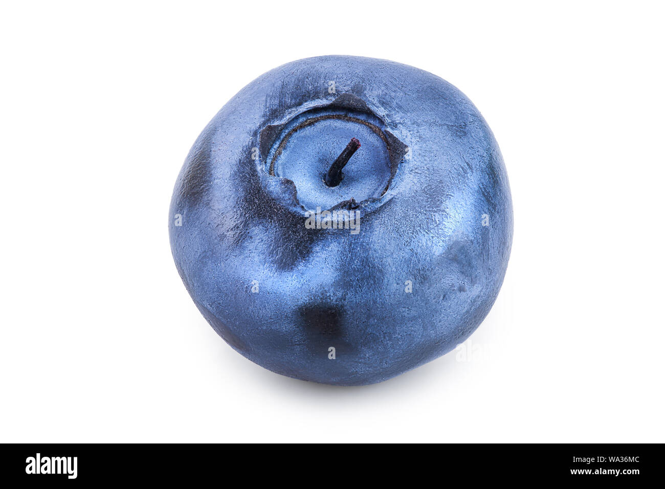 Single fresh blueberry isolated on white background. Stock Photo