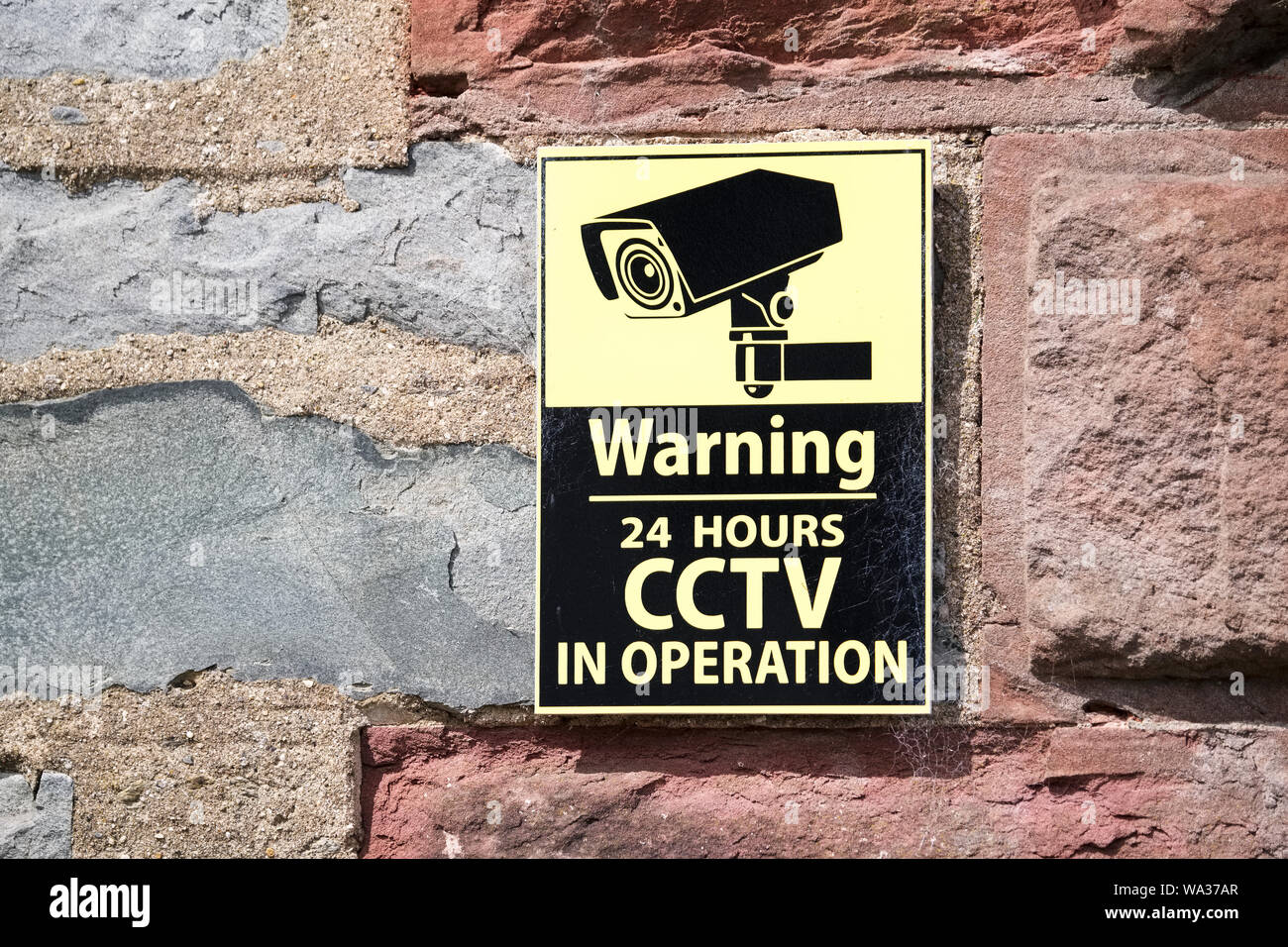Warning CCTV in operation 24 hours sign Stock Photo Alamy