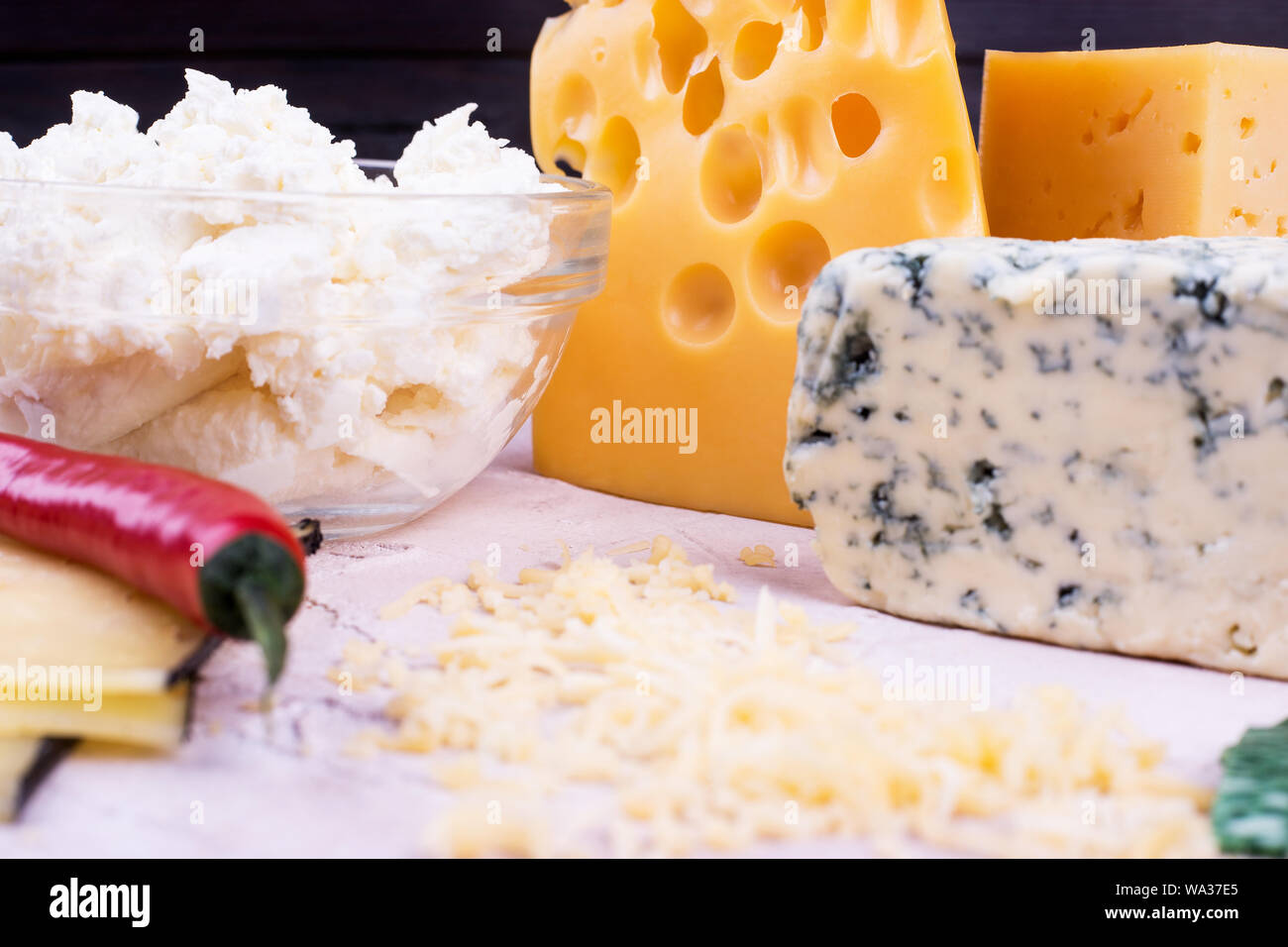 Various Cheese Cottage Cheese Pepper Varieties Of Dairy