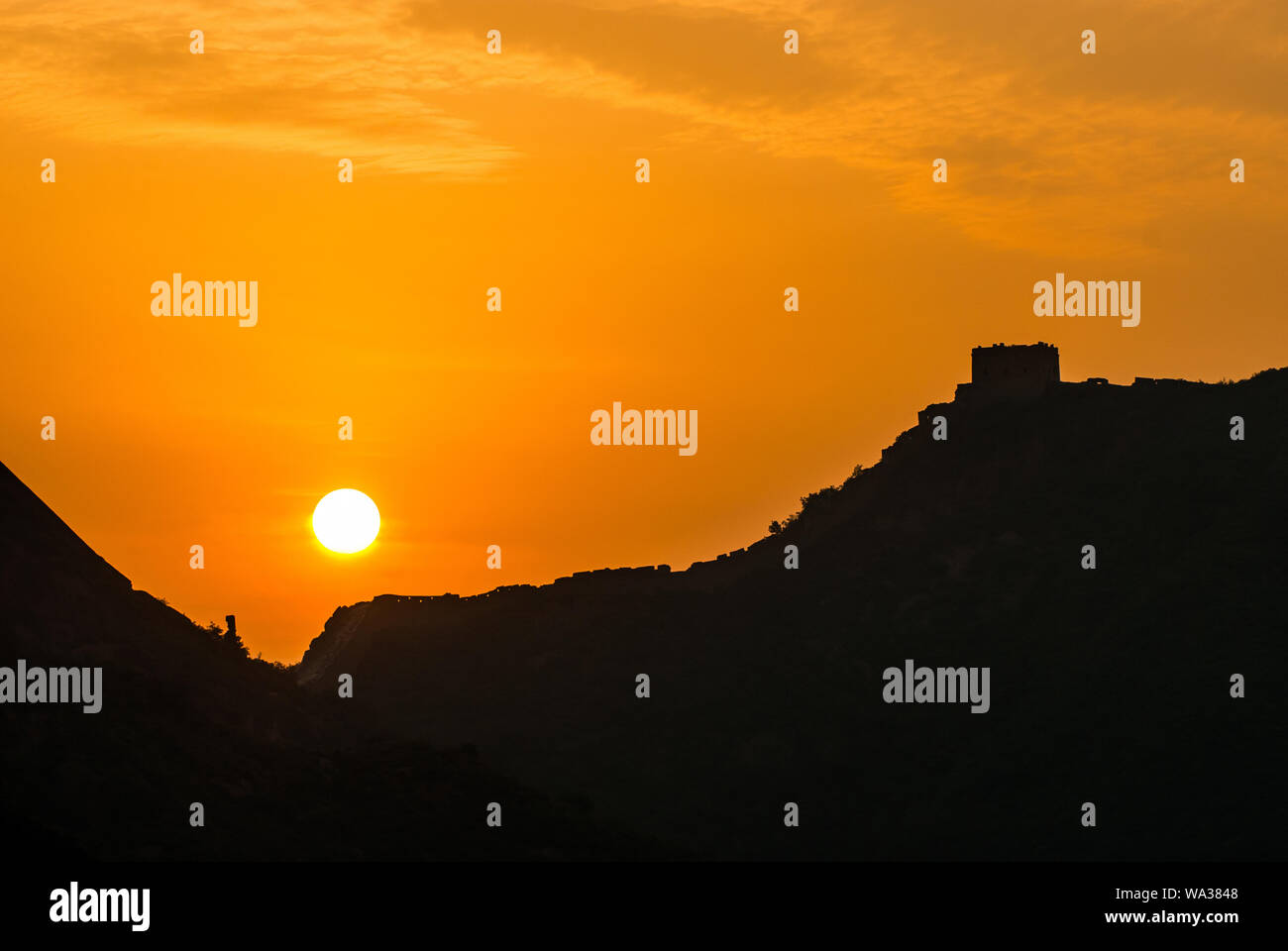 Jinshanling Great Wall sunrise Stock Photo