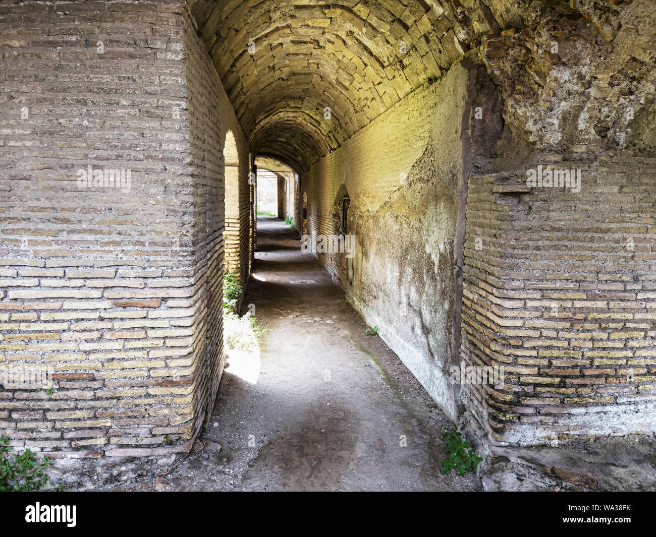 Corridors Of The Ancient Roman Buildings In The Archaeological