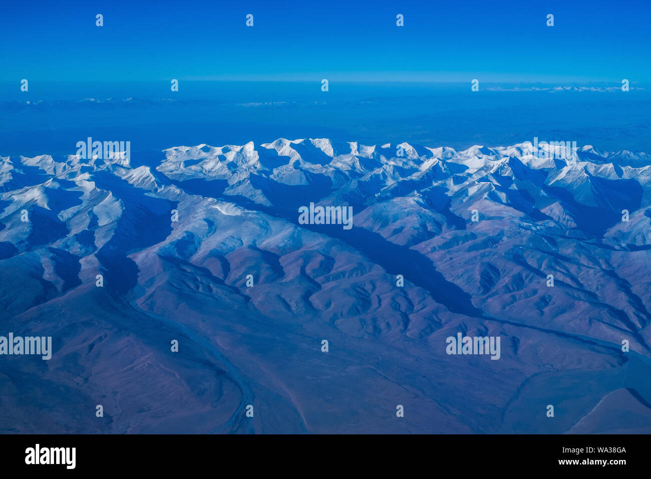 Gansu province qilian mountain aerial Stock Photo