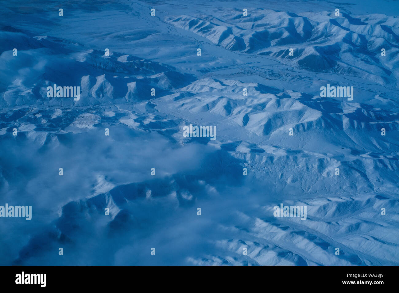 Gansu province qilian mountain aerial Stock Photo
