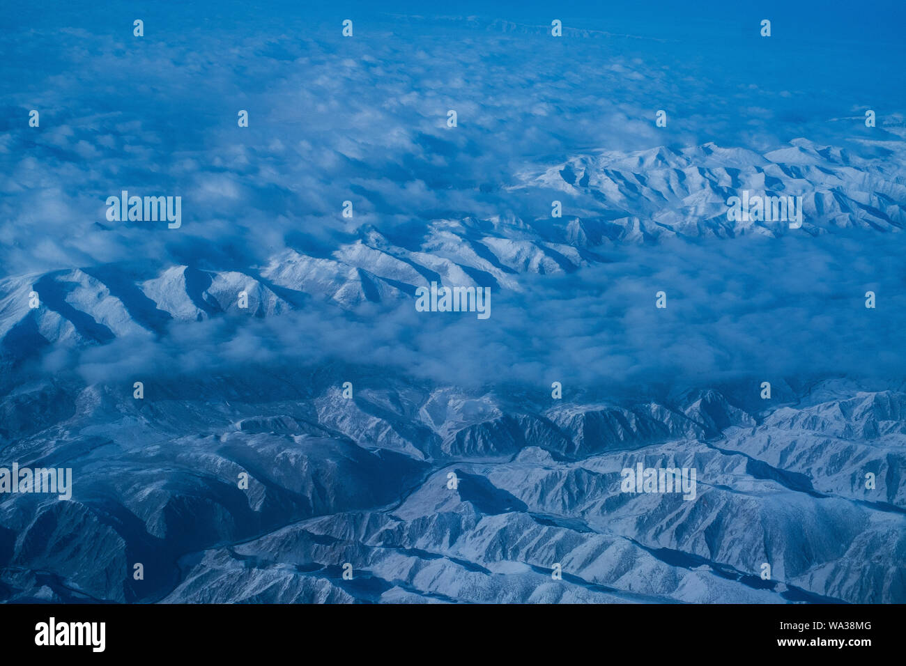 Gansu province qilian mountain aerial Stock Photo