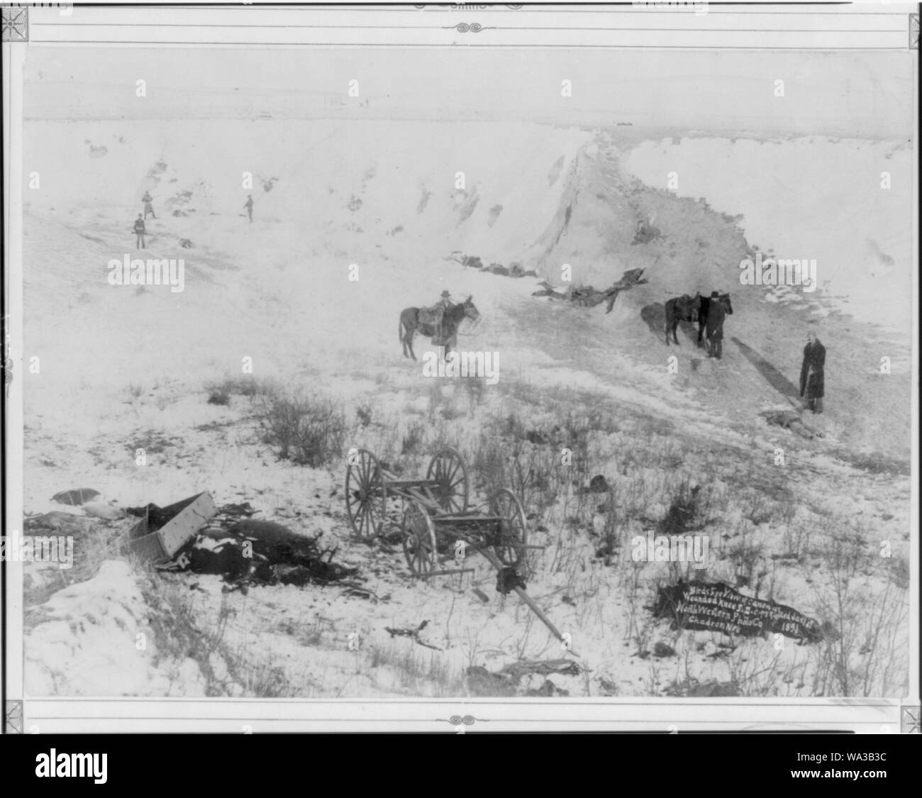 Birds-eye view of canyon at Wounded Knee, S.D. Stock Photo