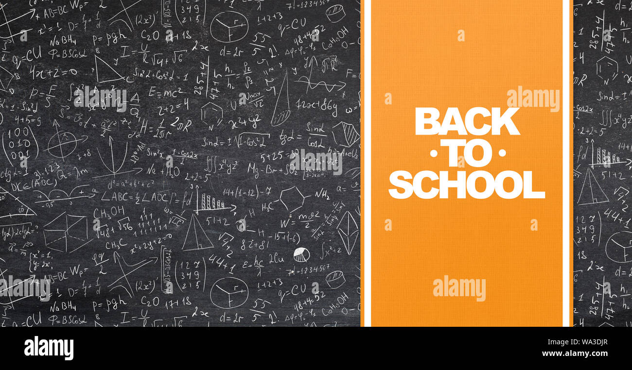 Back To School Banner For Advertisement On Black Background Stock