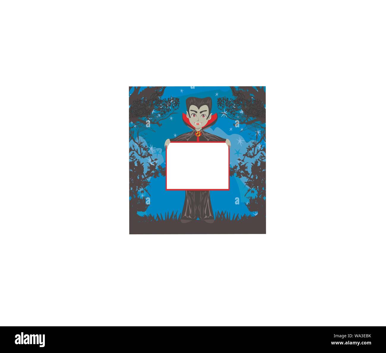 Cartoon vampire boy card Stock Vector