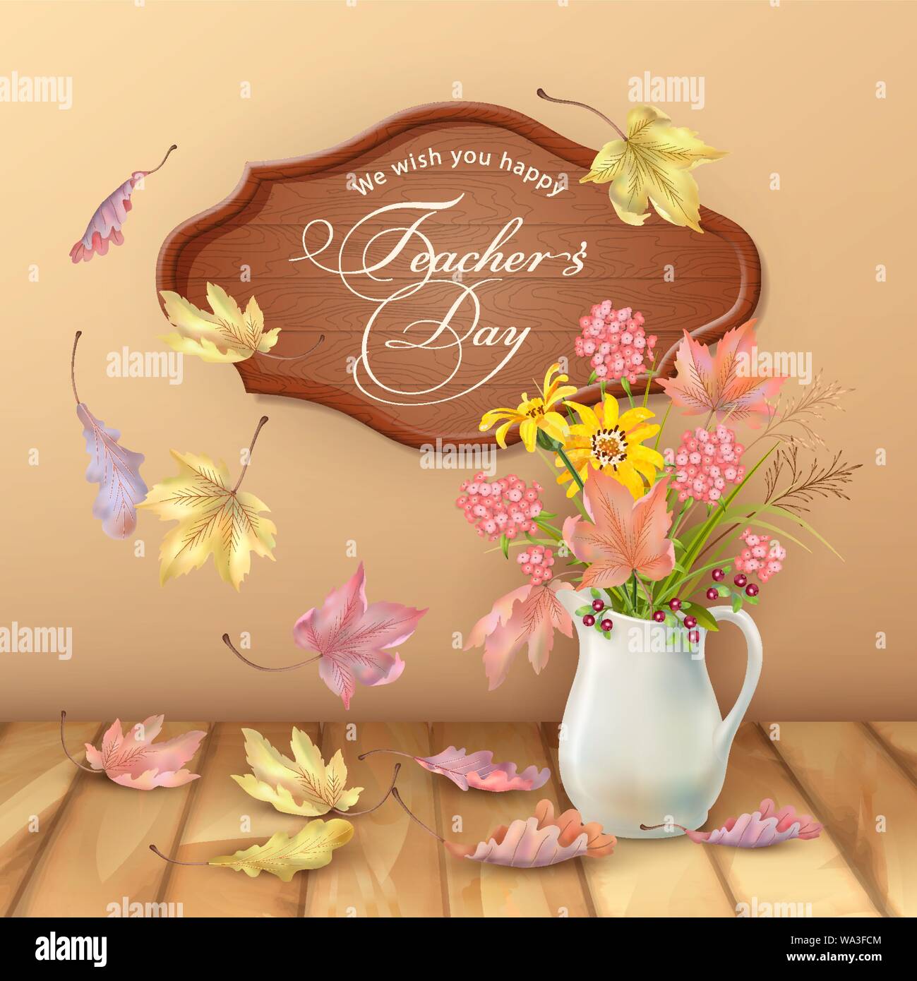 teachers day greeting card stock vector image & art - alamy