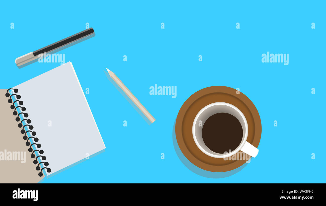 Set of flat design illustration of modern business office and workspace ...