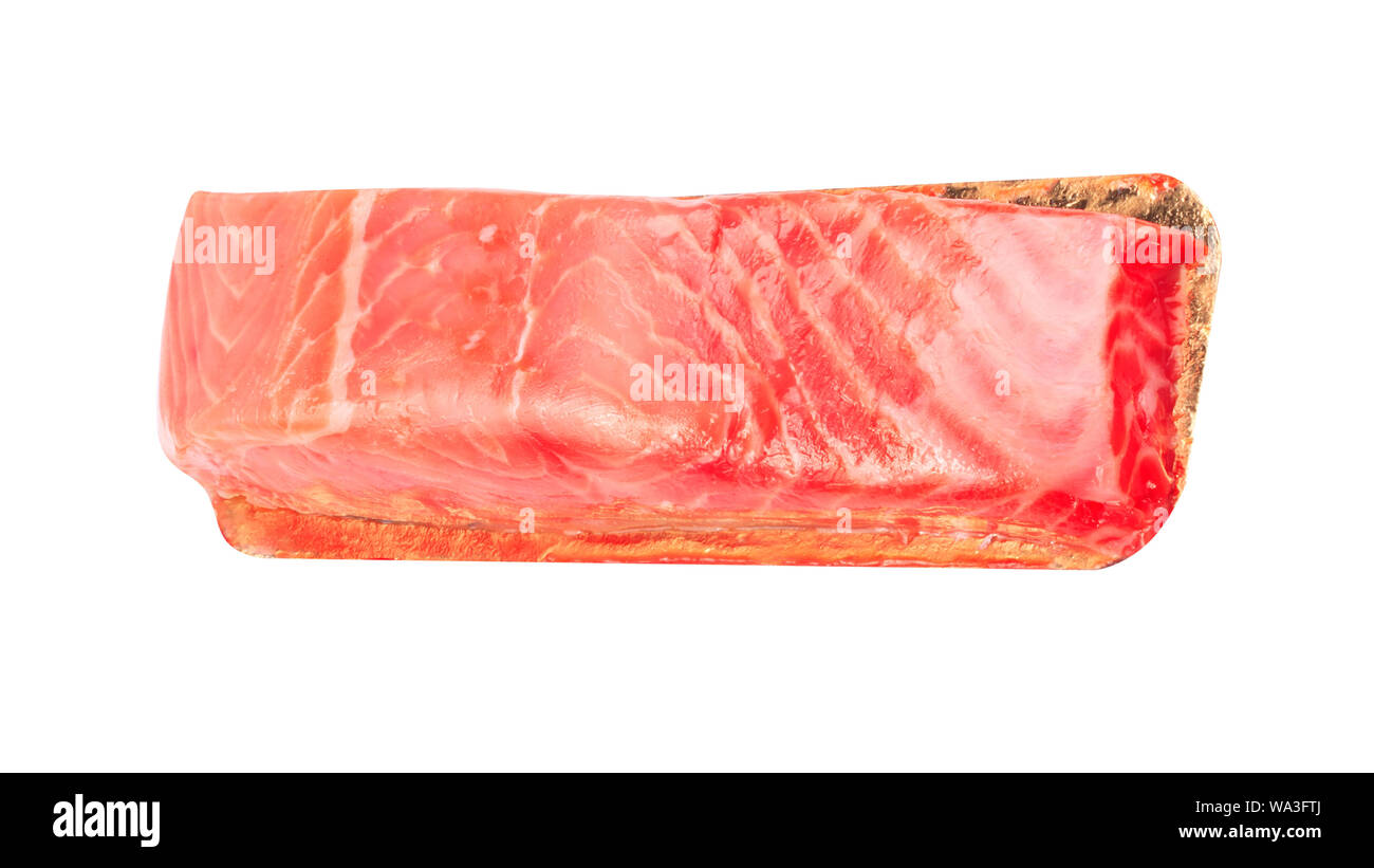 piece of red fish fillet isolated on white Stock Photo - Alamy