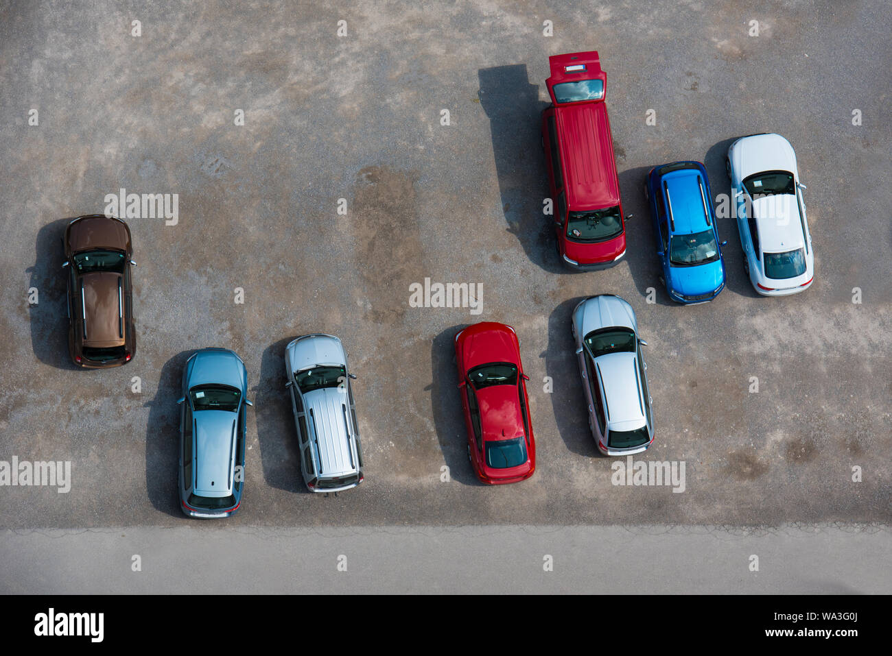 cars view from above Stock Photo