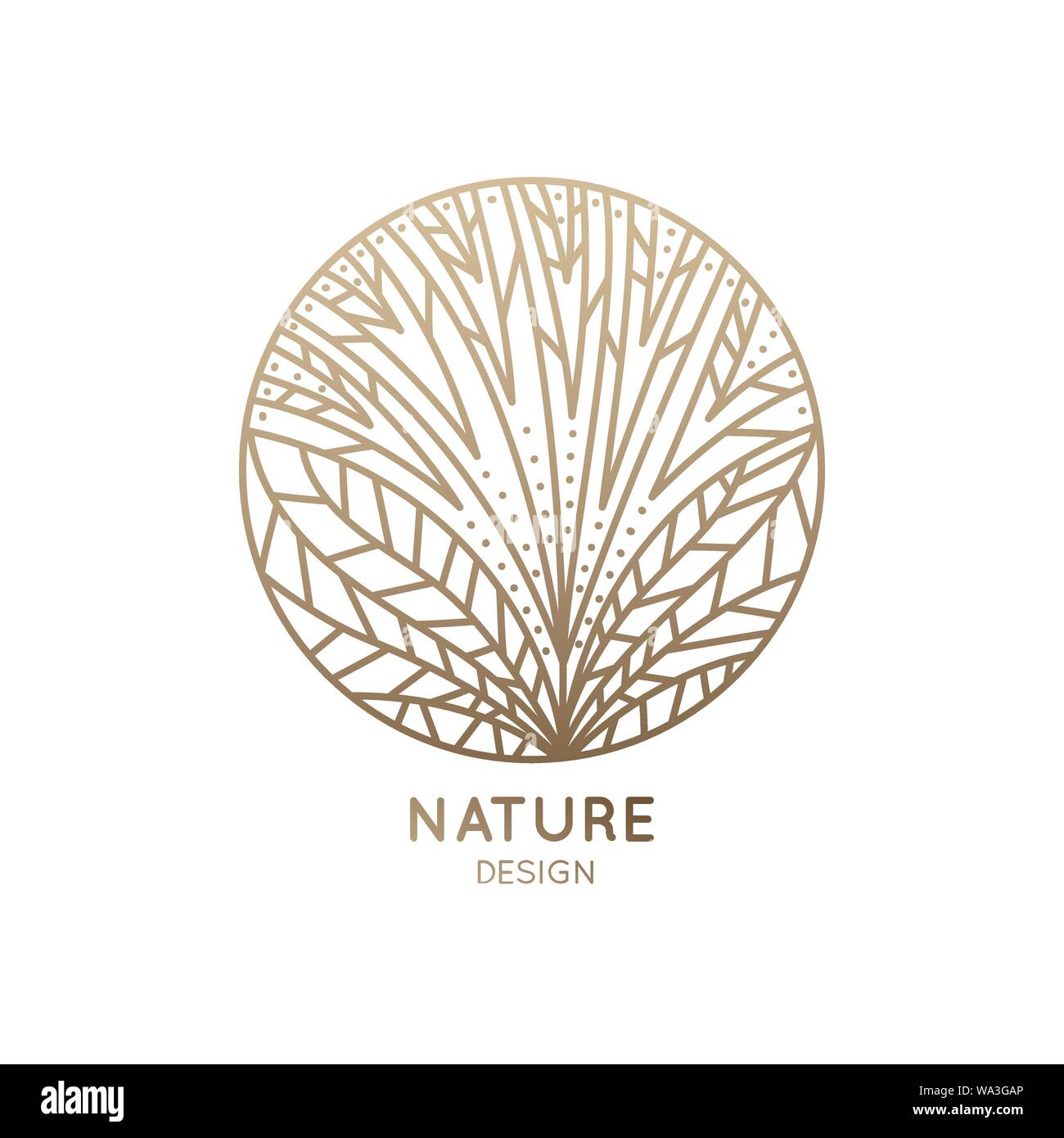 Logo flower with line petals Stock Vector