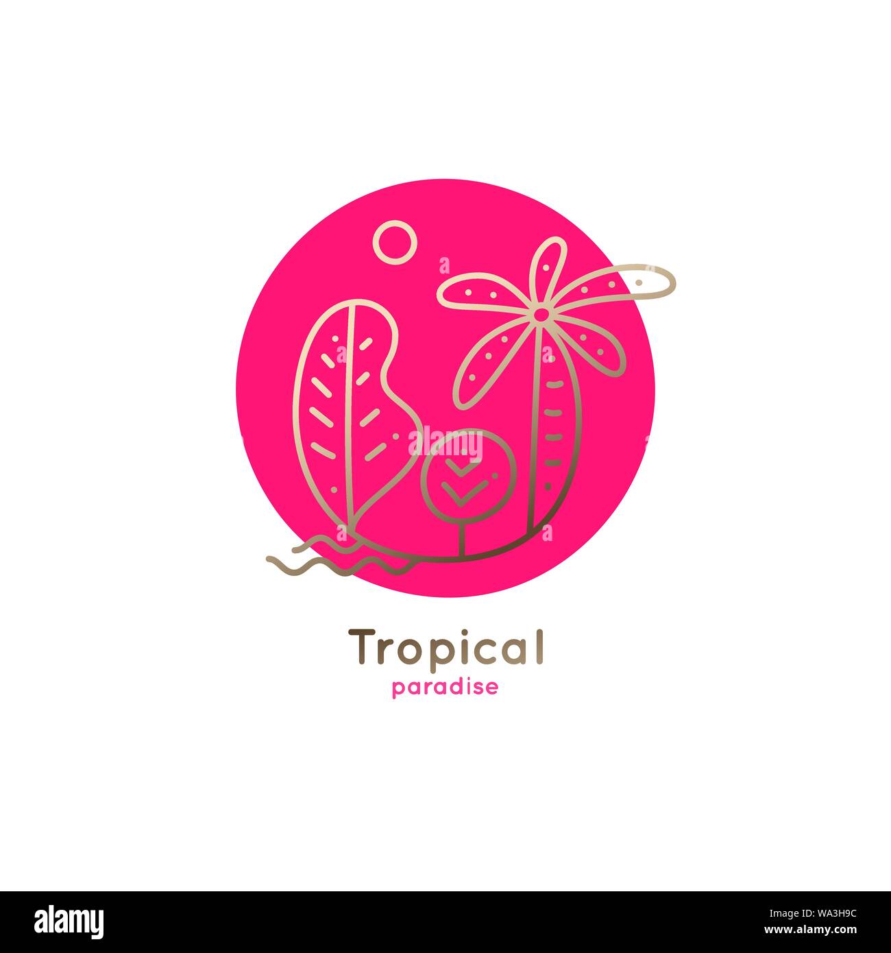 Linear logo palm Stock Vector