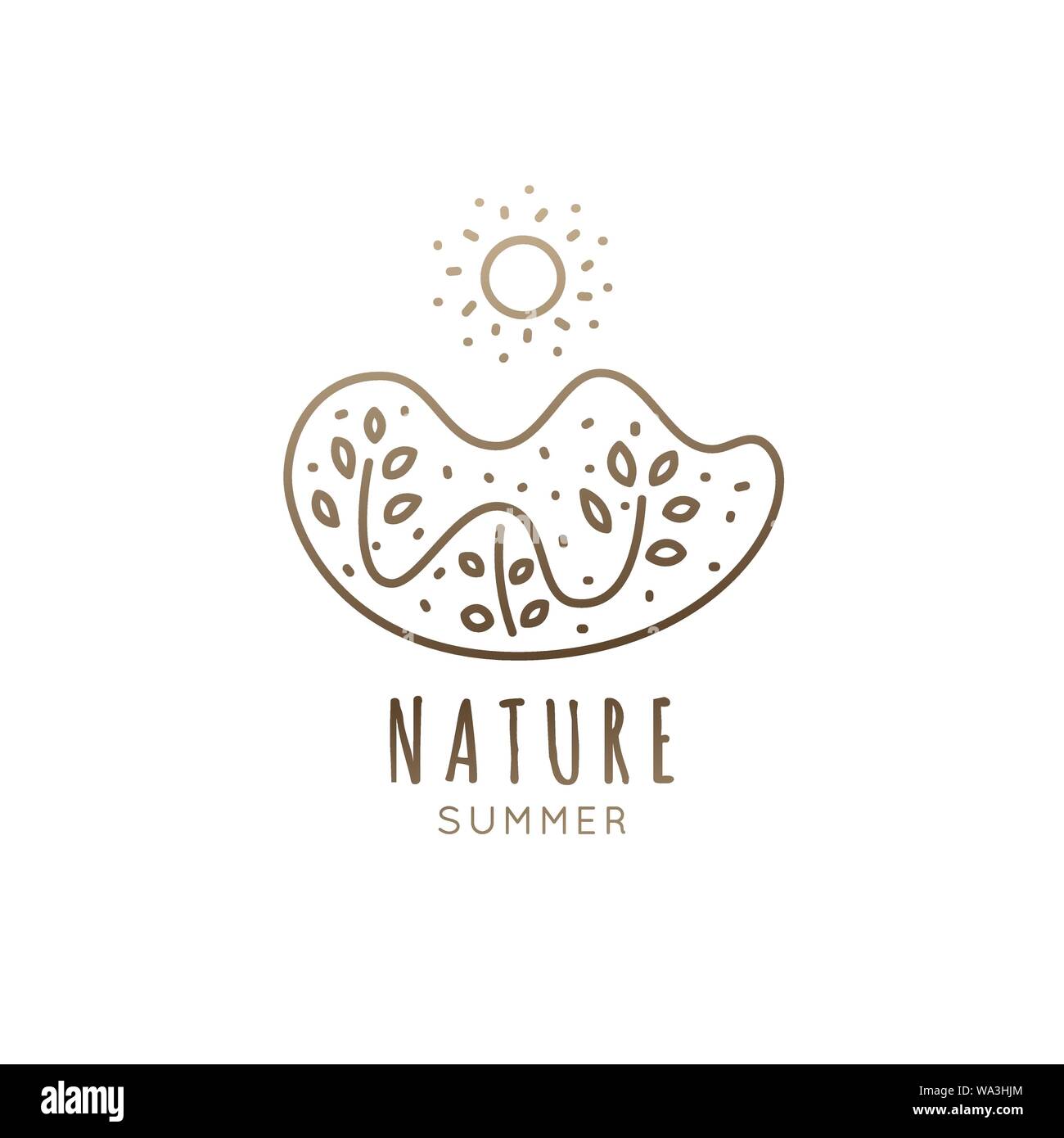 Linear logo summer Stock Vector