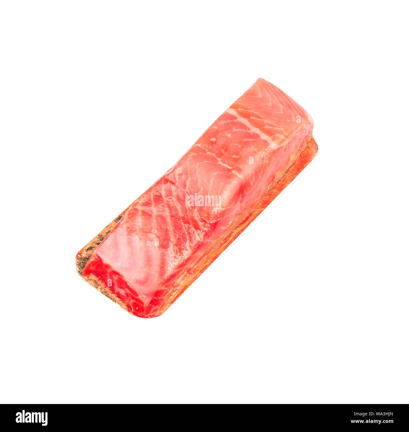 piece of red fish fillet isolated on white Stock Photo - Alamy
