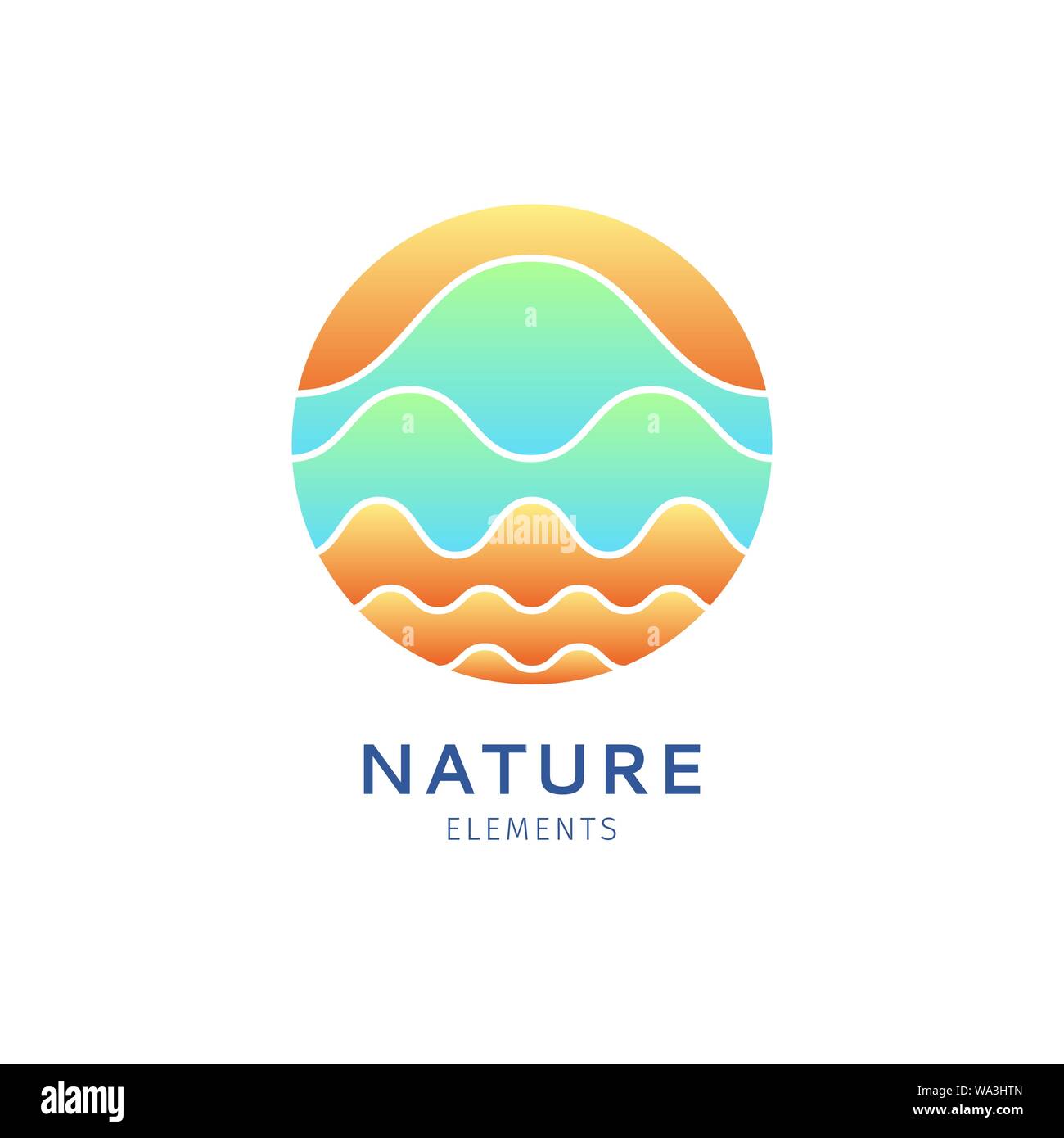 Logo color waves Stock Vector