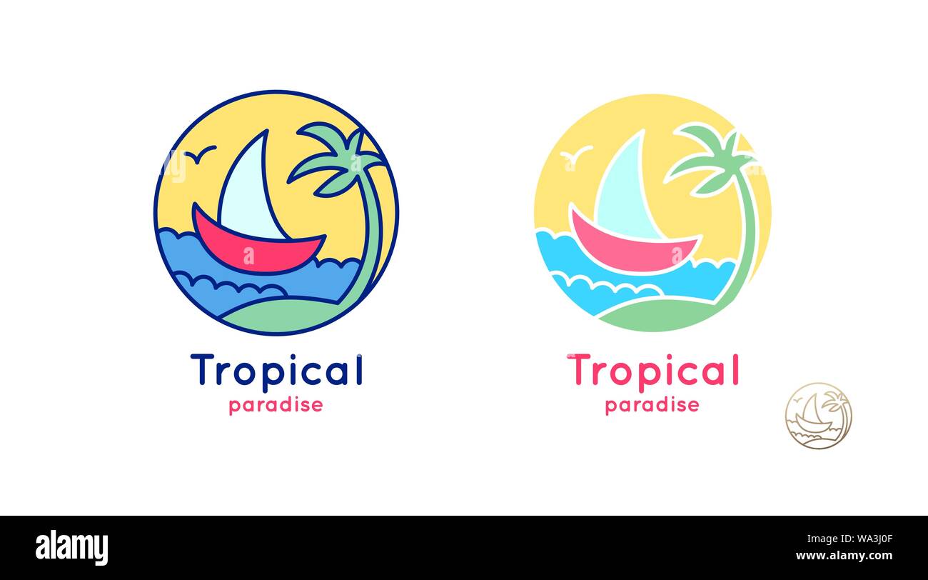 Logo set sailboat Stock Vector