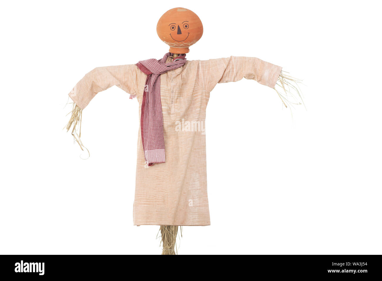 Scarecrow isolated on white background Stock Photo