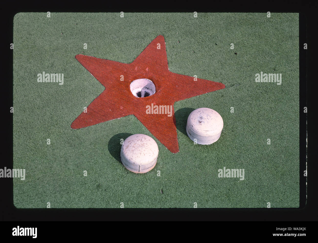 Blackbeard's mini golf, star and two bumpers, Fresno, California Stock