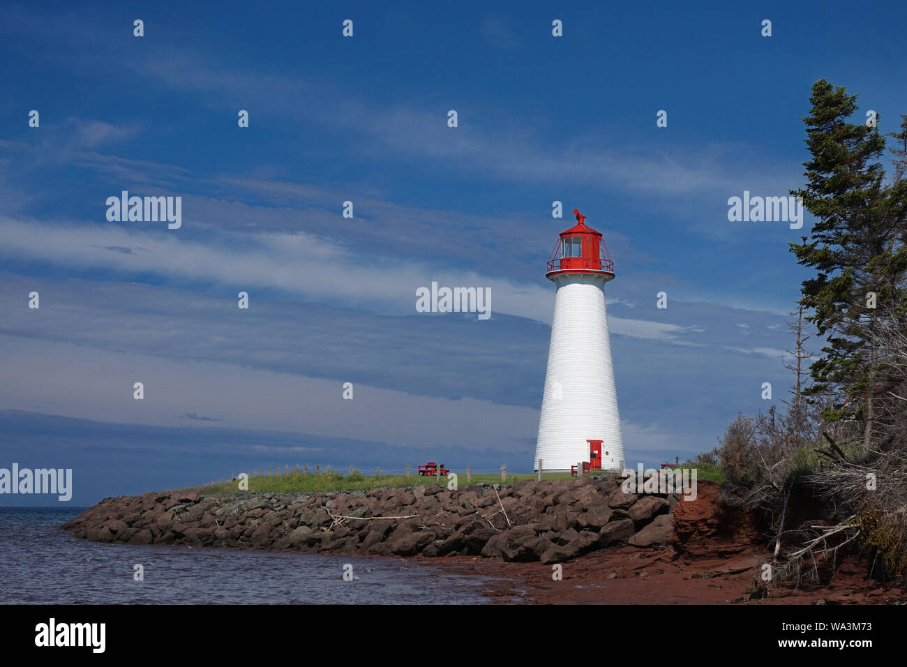 Point Prim Lighthouse on Prince Edward Island, Canada Stock Photo