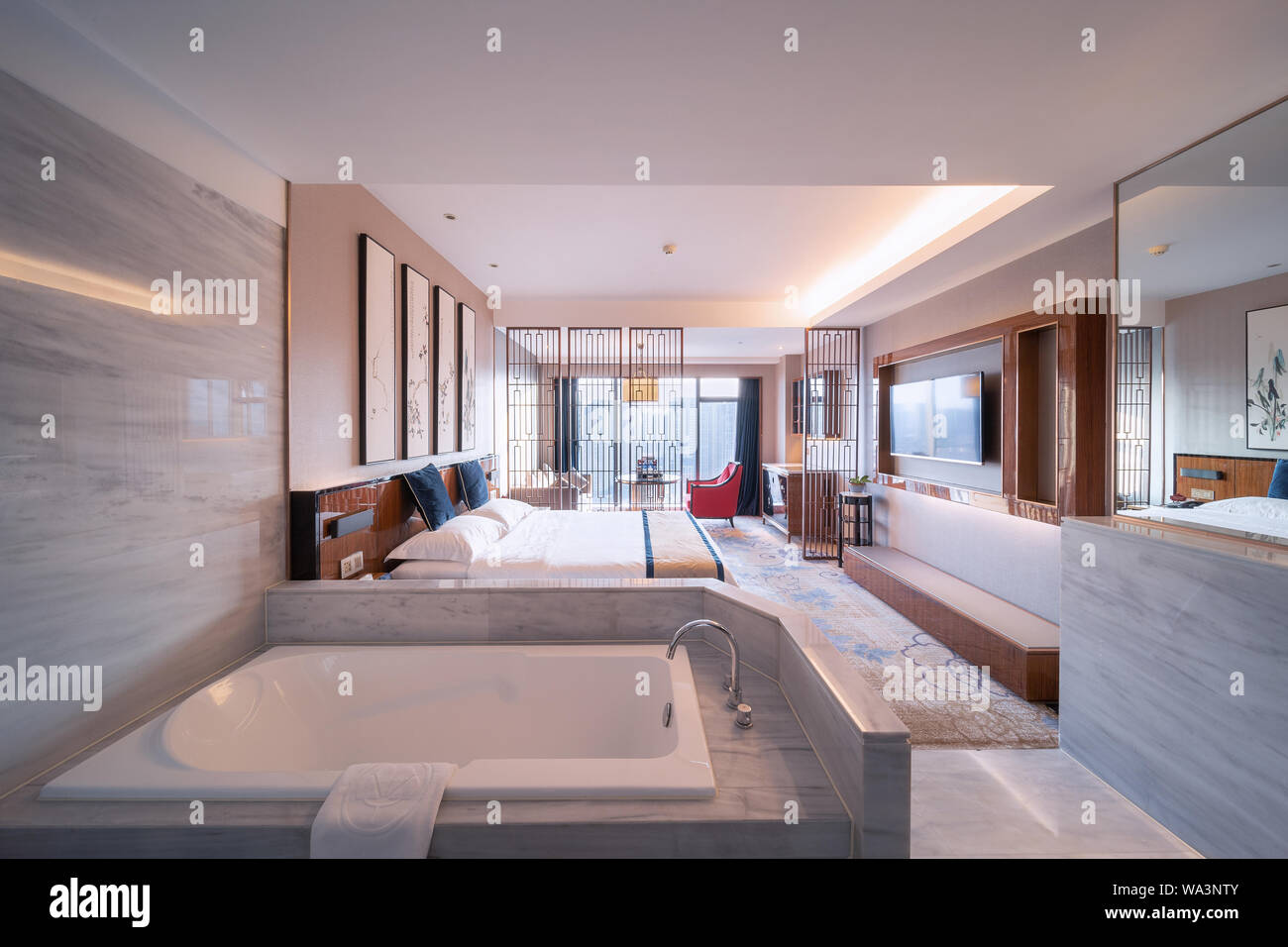 The hotel is decorated Stock Photo