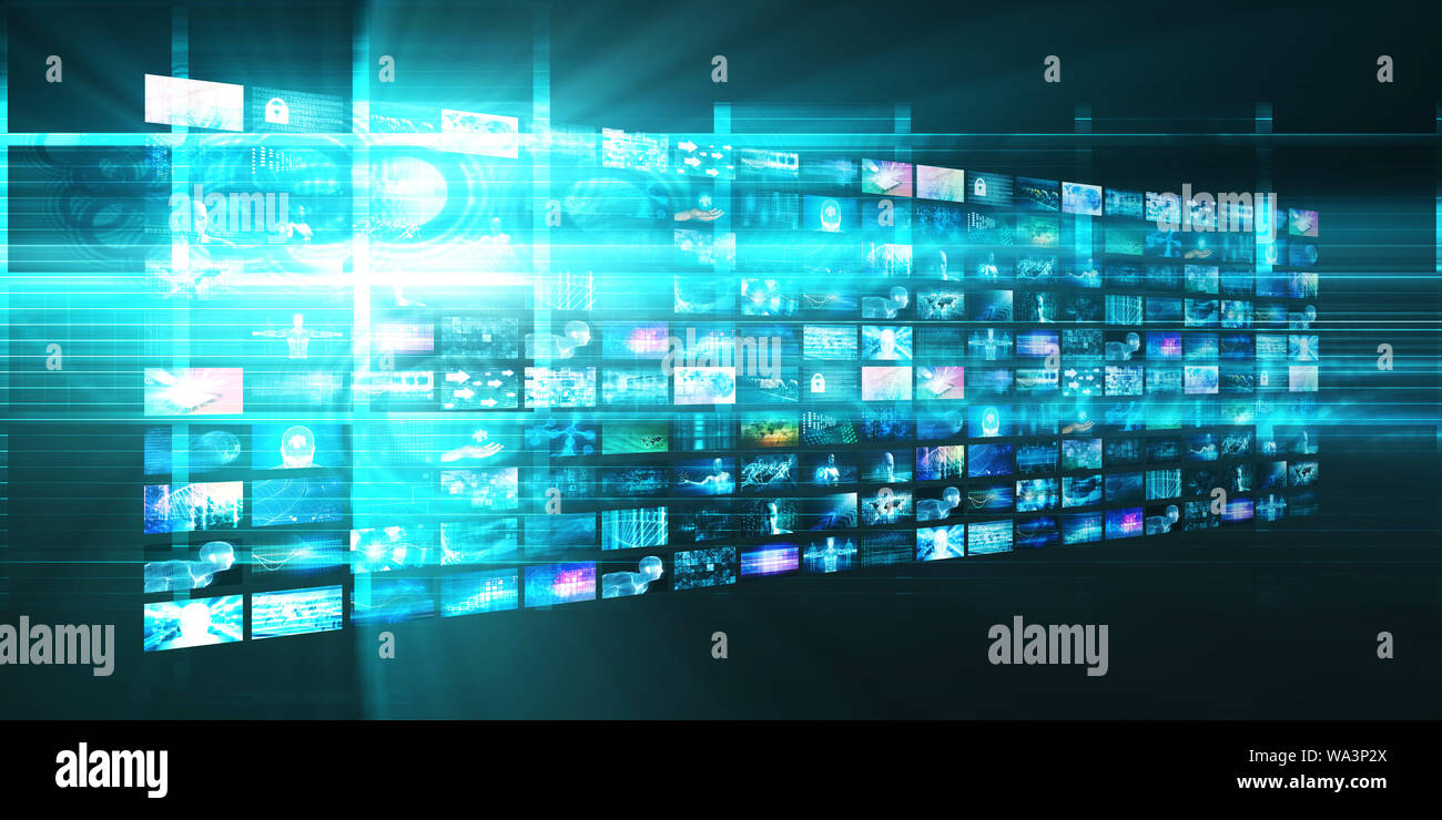 Digital Multimedia Broadcasting Technology as Media Concept Stock Photo