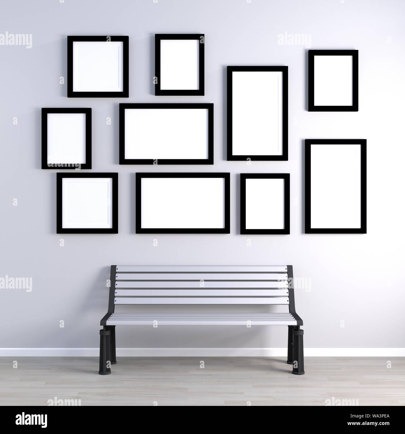 Blank Photo Frames for Template on a Wall Stock Photo Alamy